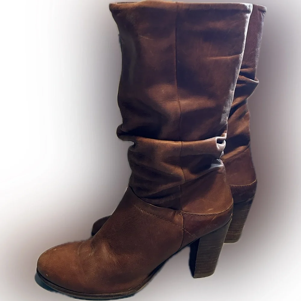 Women’s 8.5 Steve Madden Loretta leather slouch ankle boots - Picture 2 of 6